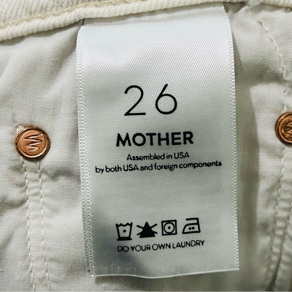 MOTHER the Drop Out Fray in Part Favor White size 26 Ankle Cropped Jeans - Picture 9 of 9